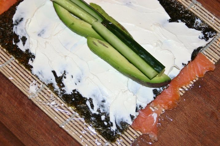 Lakserulle med wasabi (low-carb sushi)