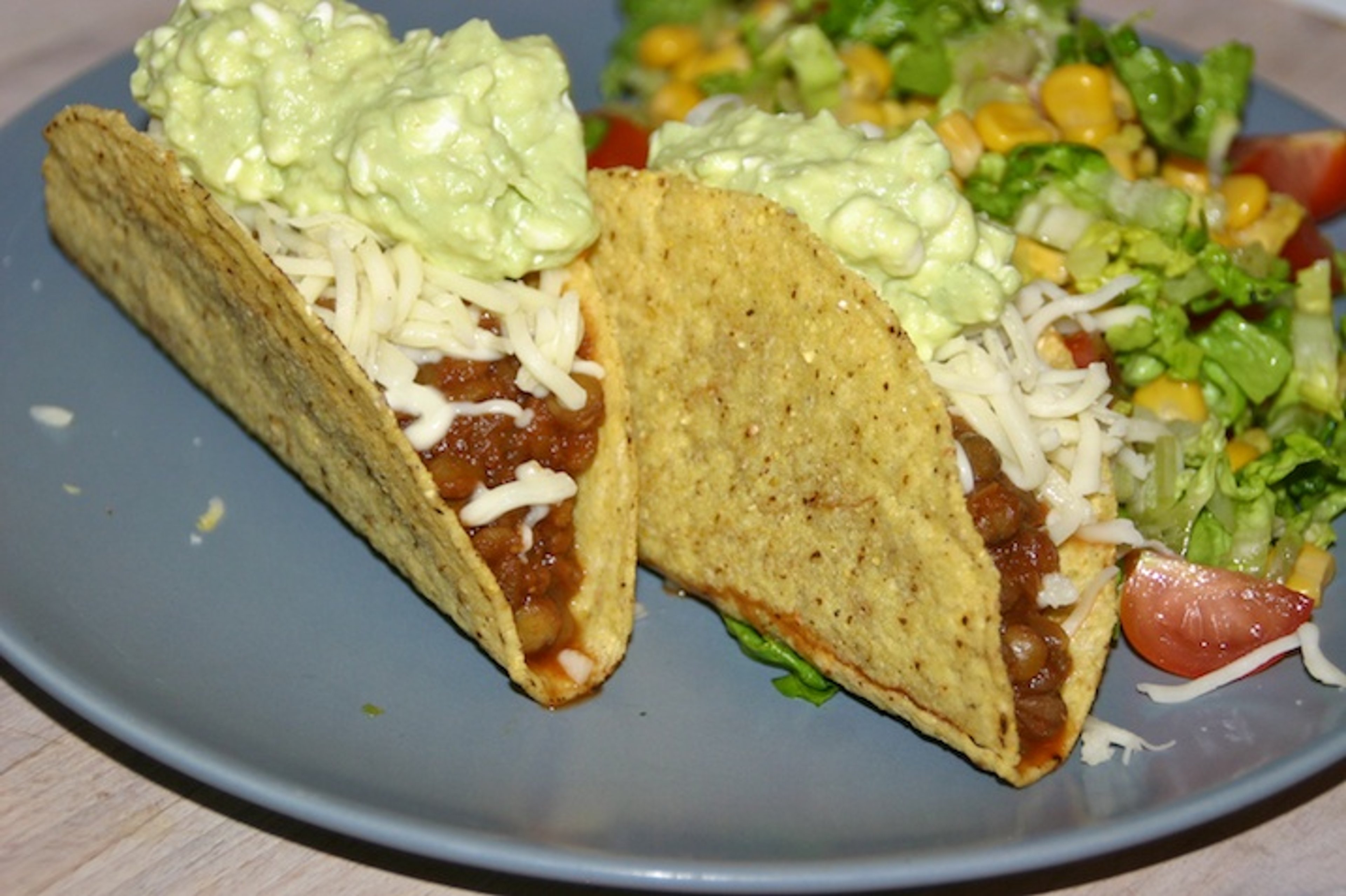 Tacos med vegetarisk linsefyld