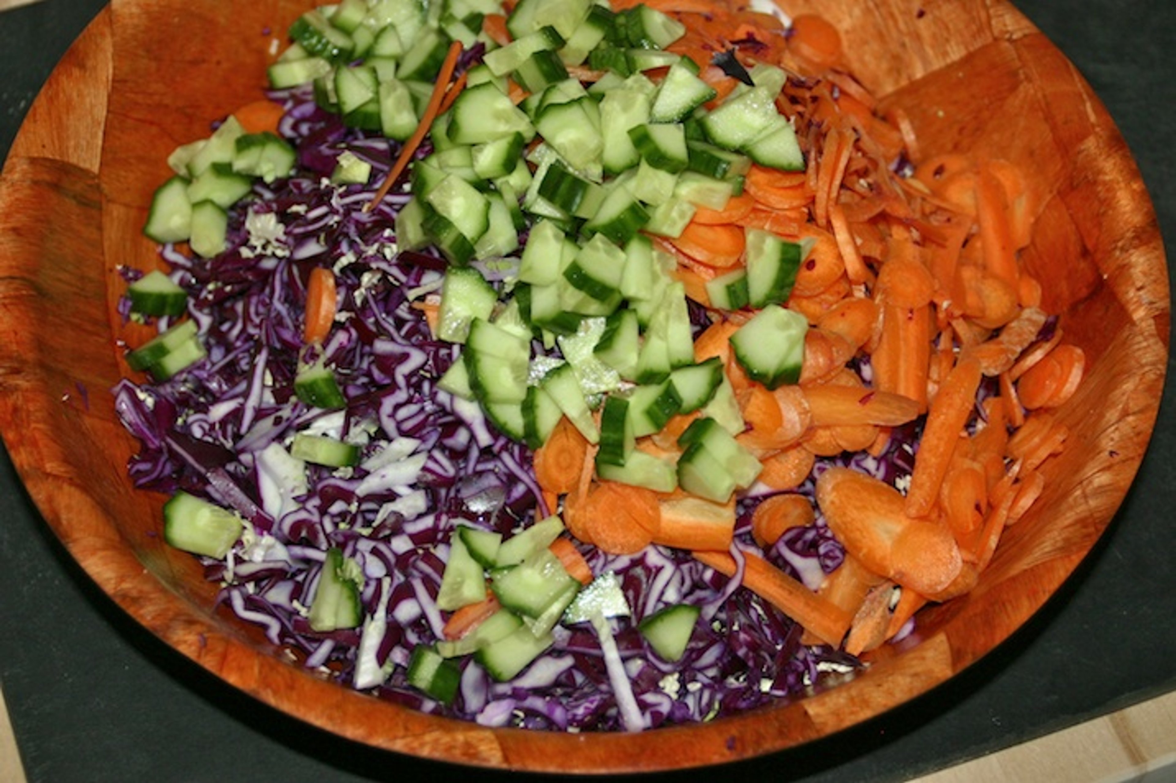 Asiatisk kyllingesalat - grøntsager