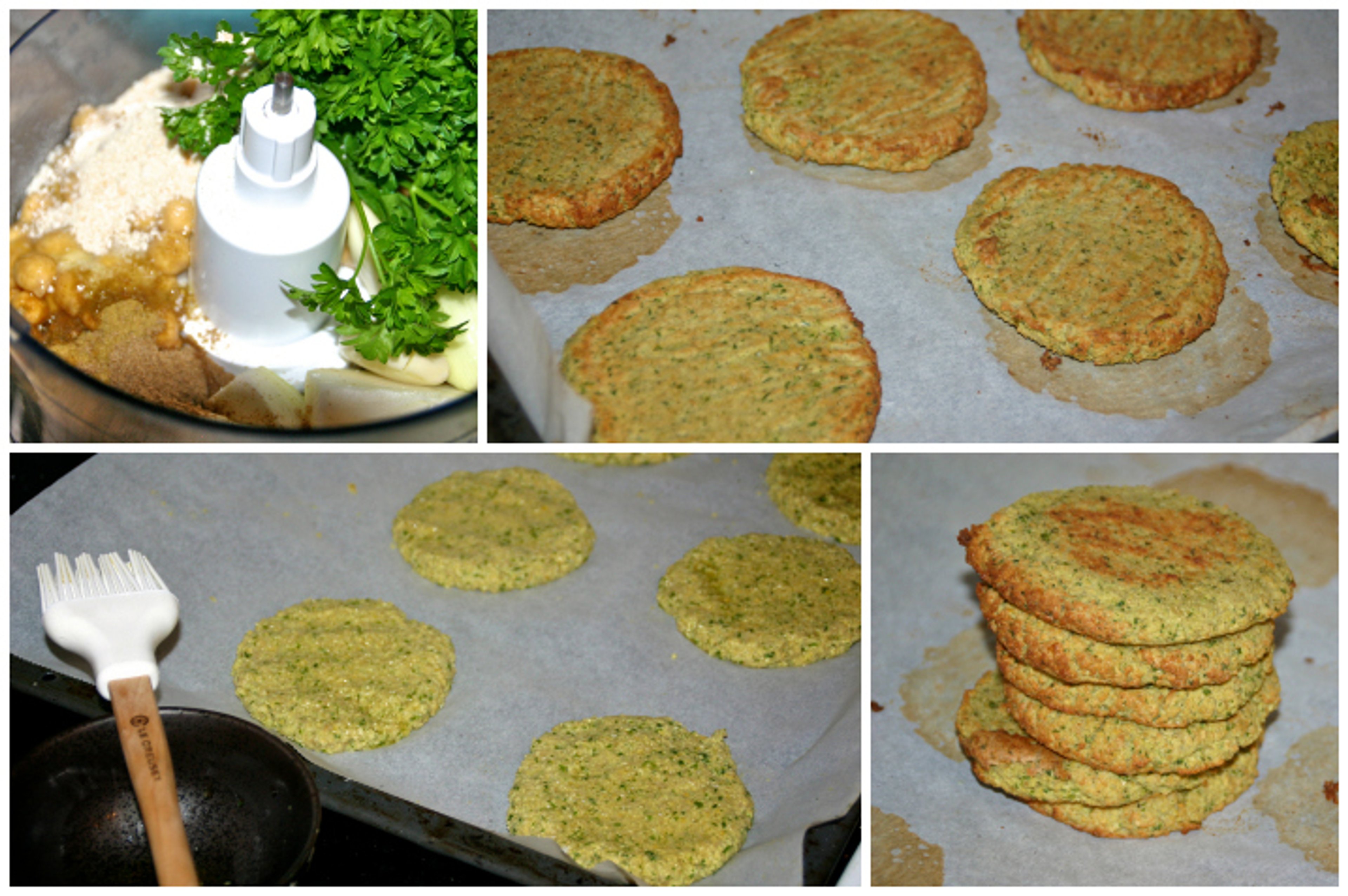 Bagt falafel i pita med coleslaw