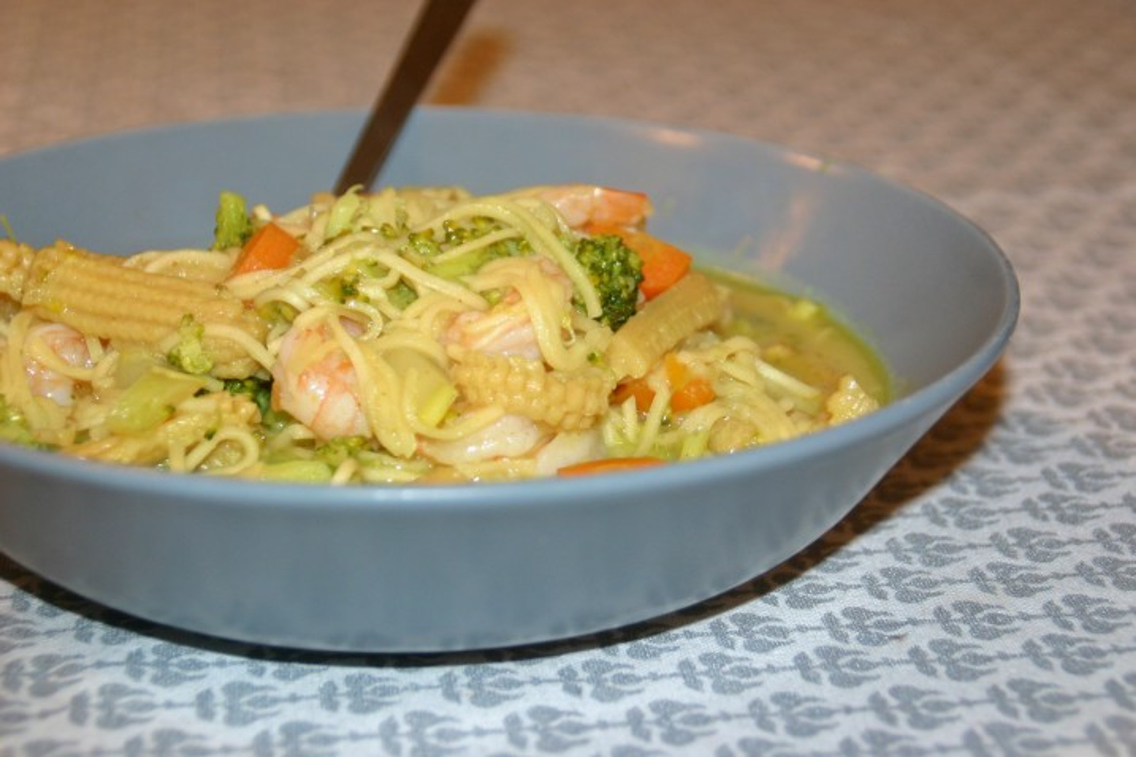 Karrysuppe med rejer