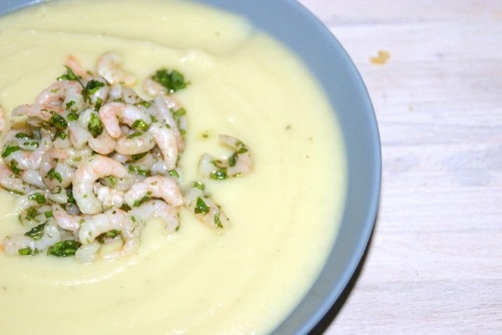 Blomkålssuppe med rejer