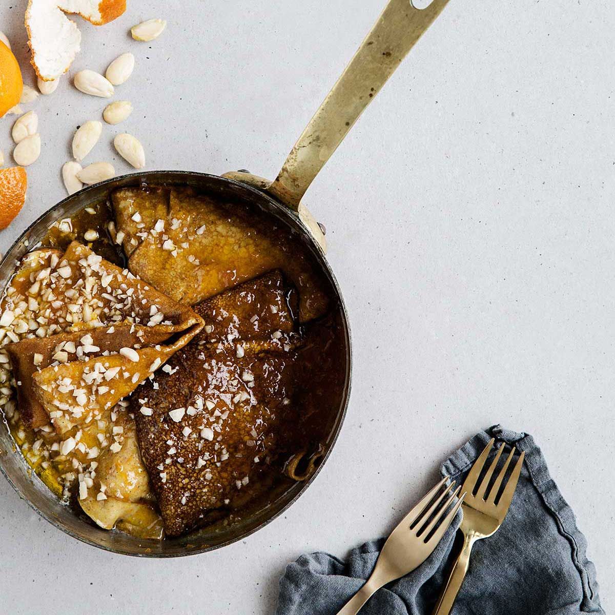 Pandekagedag: Crêpes Suzette fra "Sødt, sundere, syndigt"