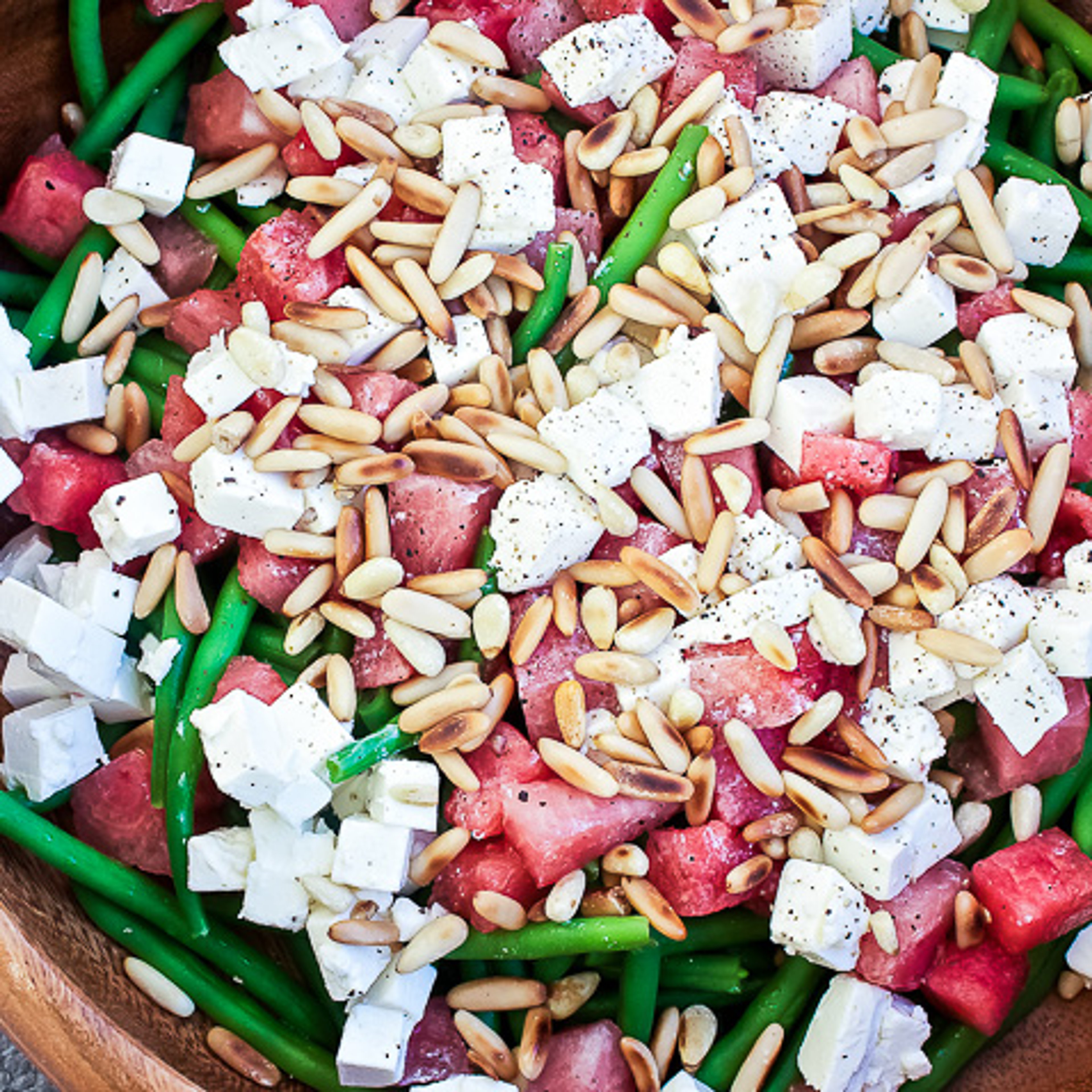 Bønnesalat med vandmelon og feta