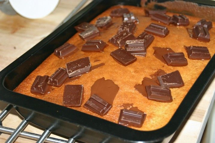 Banankage med chokolade