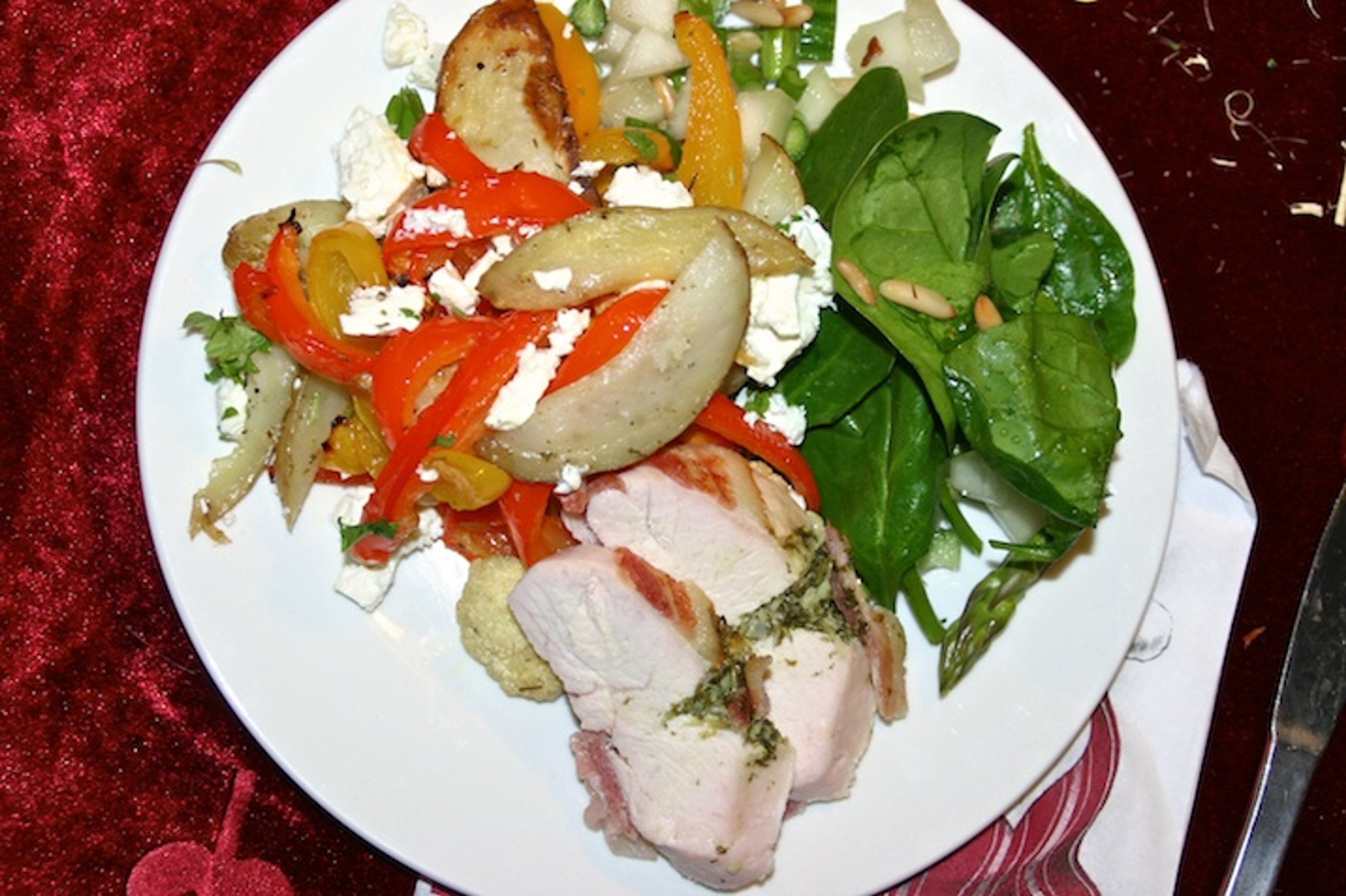 Kalkunbryst med pesto og bacon