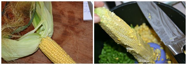 Speltsalat med grønne bønner, friske majs og feta