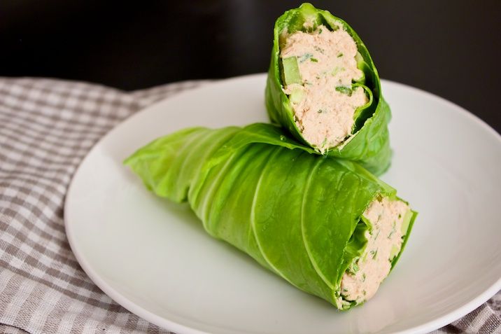 Tunmousse med torskerogn - i spidskålswrap