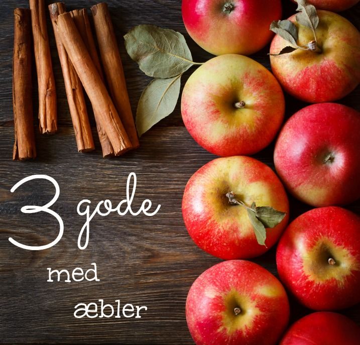 3 gode med æbler