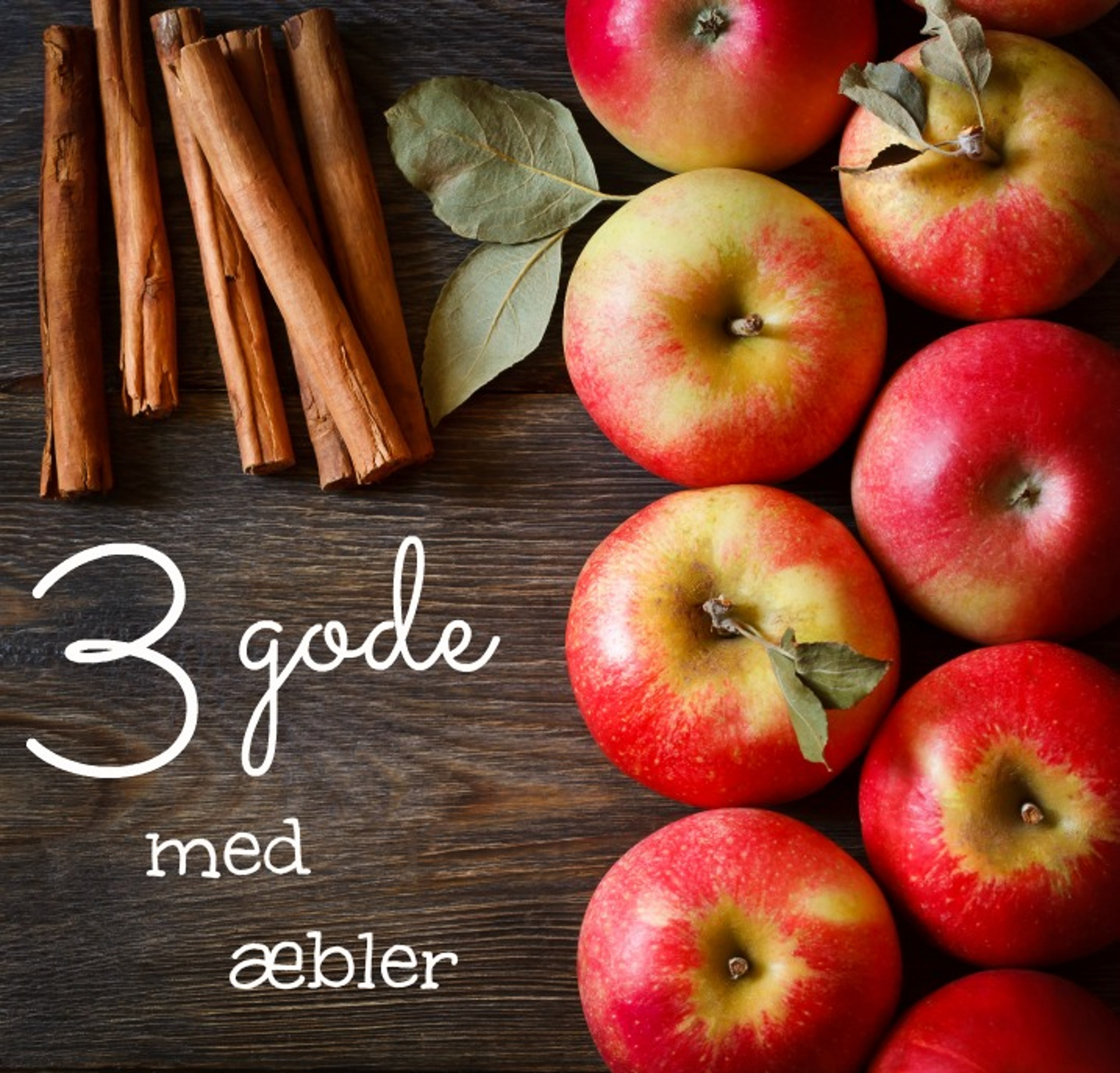 3 gode med æbler