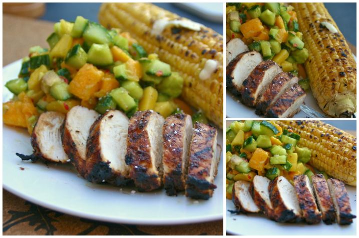 BBQ Jerk Kylling med sommersalsa og grillede majskolber