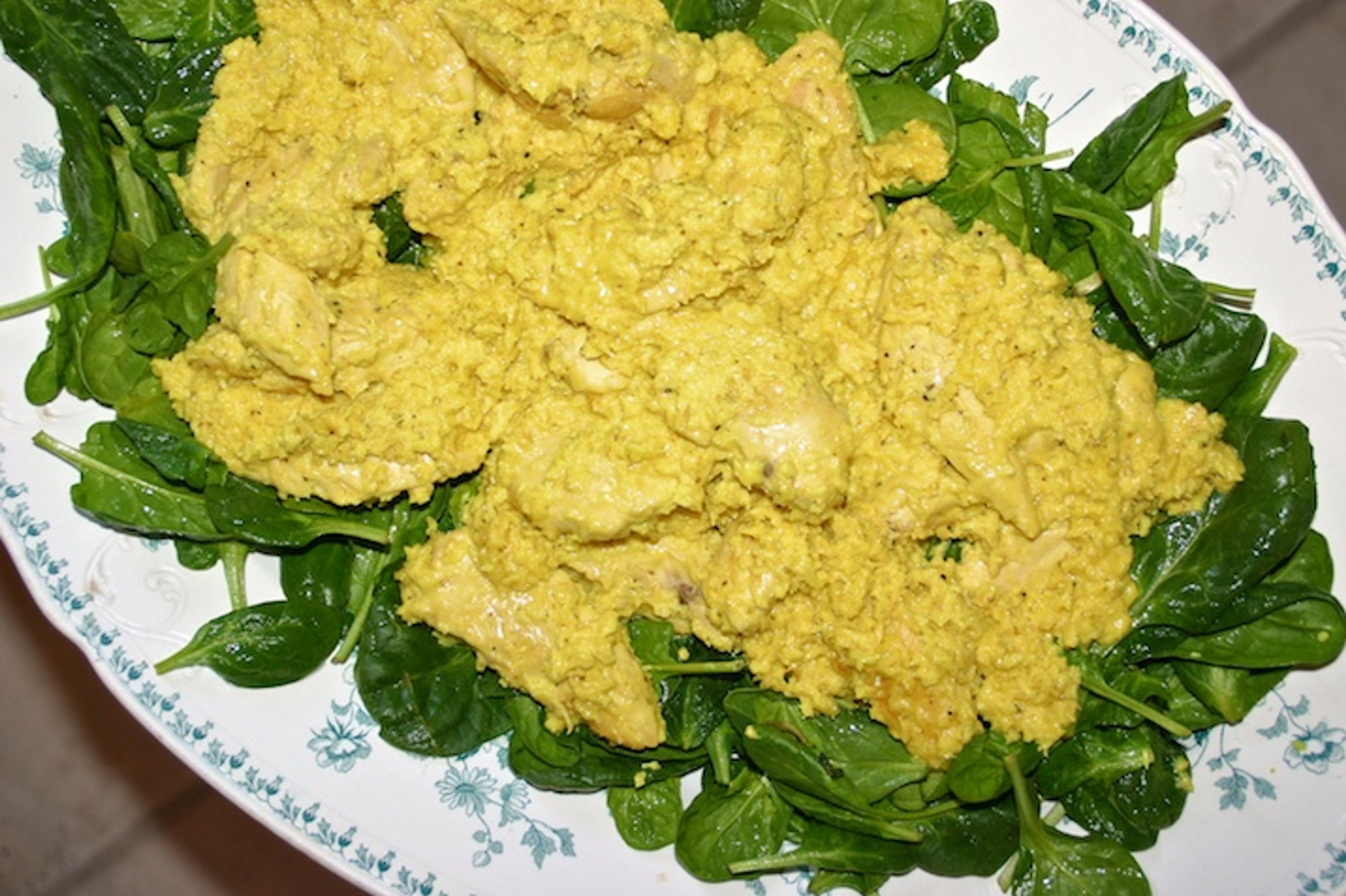 Kokos- og cashewkylling med spinat