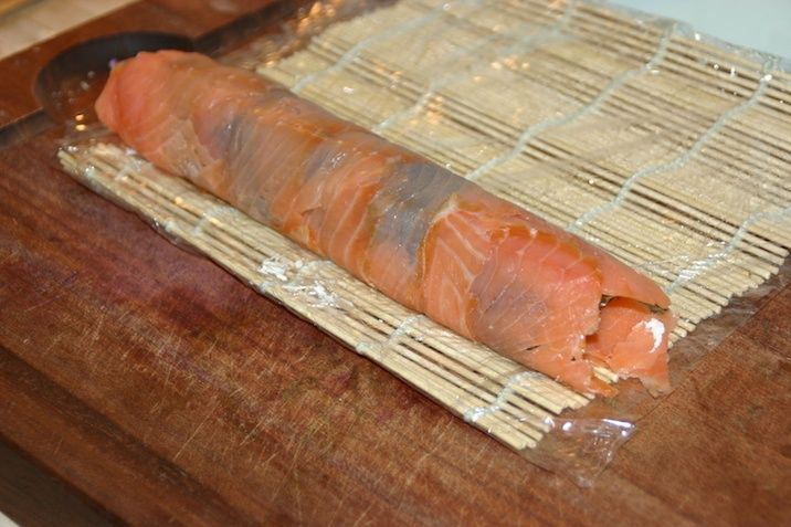 Lakserulle med wasabi (low-carb sushi)