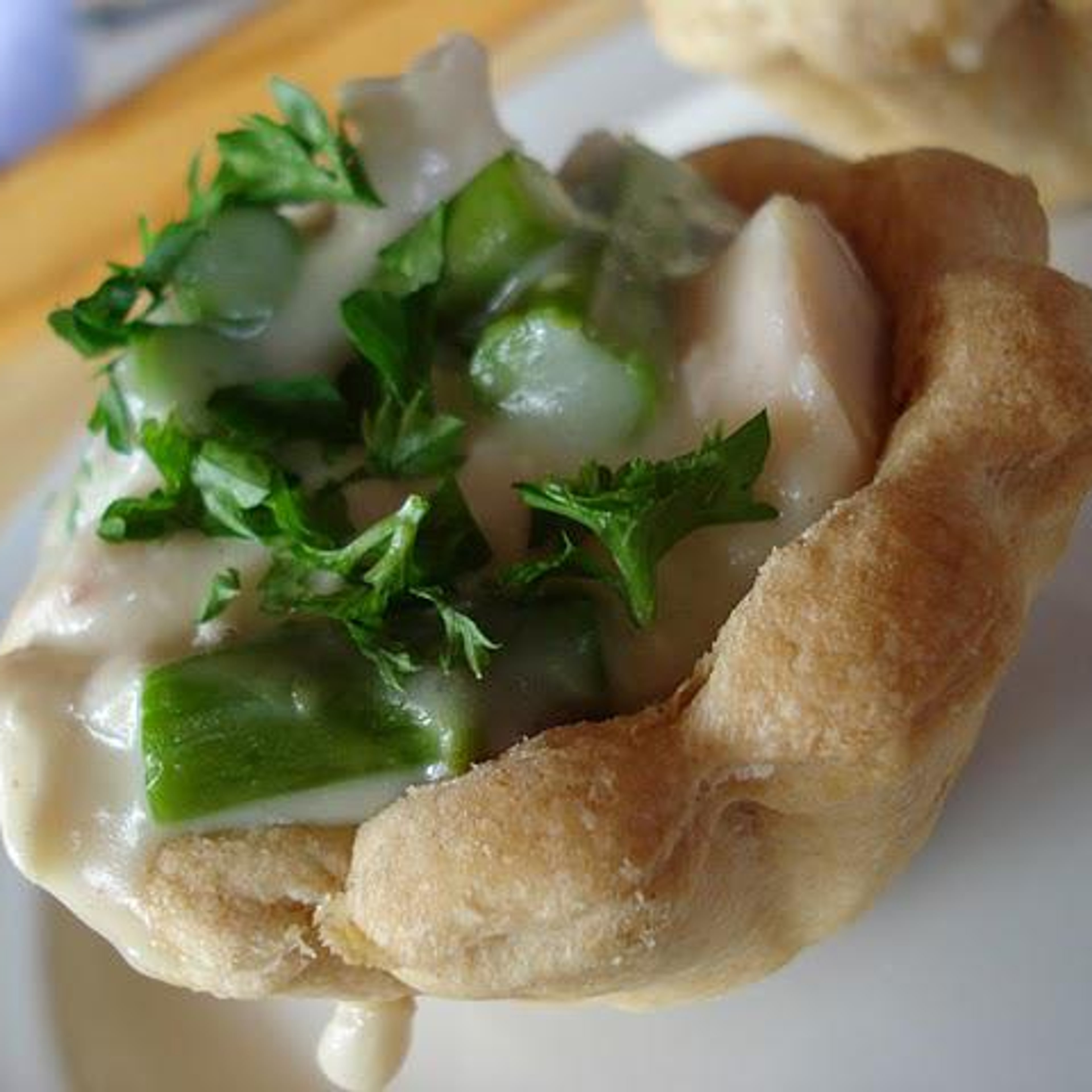 Tarteletter med kylling og grønne asparges