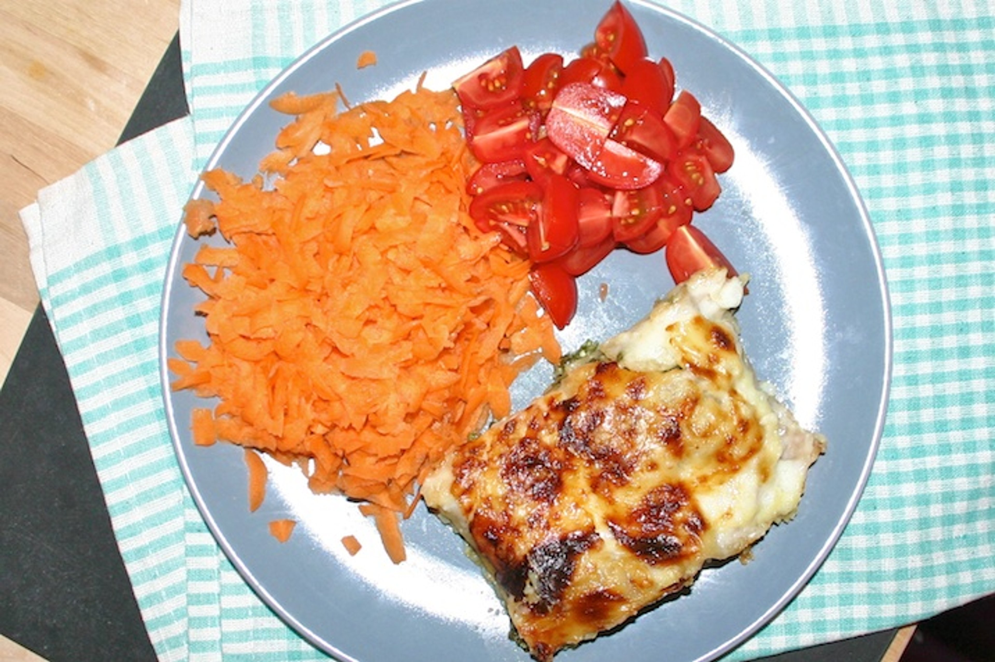 Spinatlasagne med tre slags ost