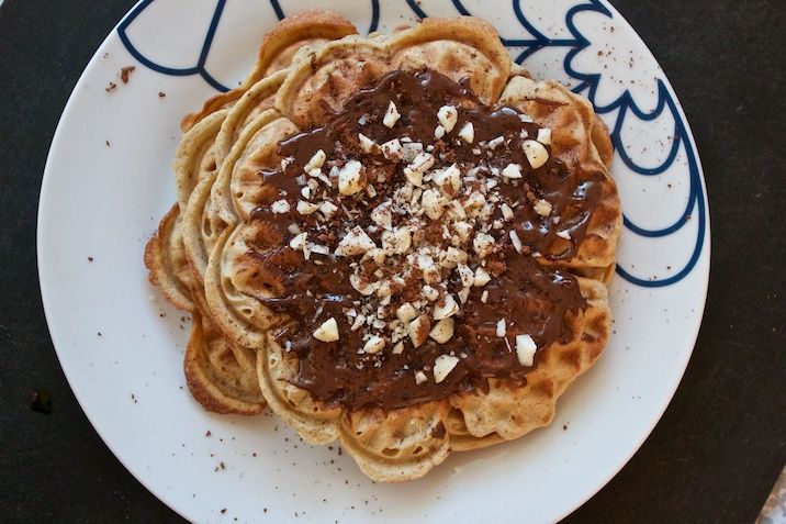 Macademiavafler & stevia-nutella