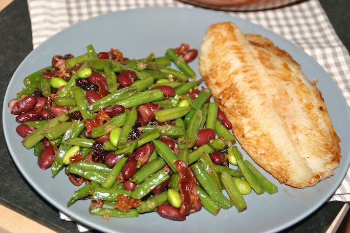 Trippel-bønnesalat med bacon og tranebær - servering 2