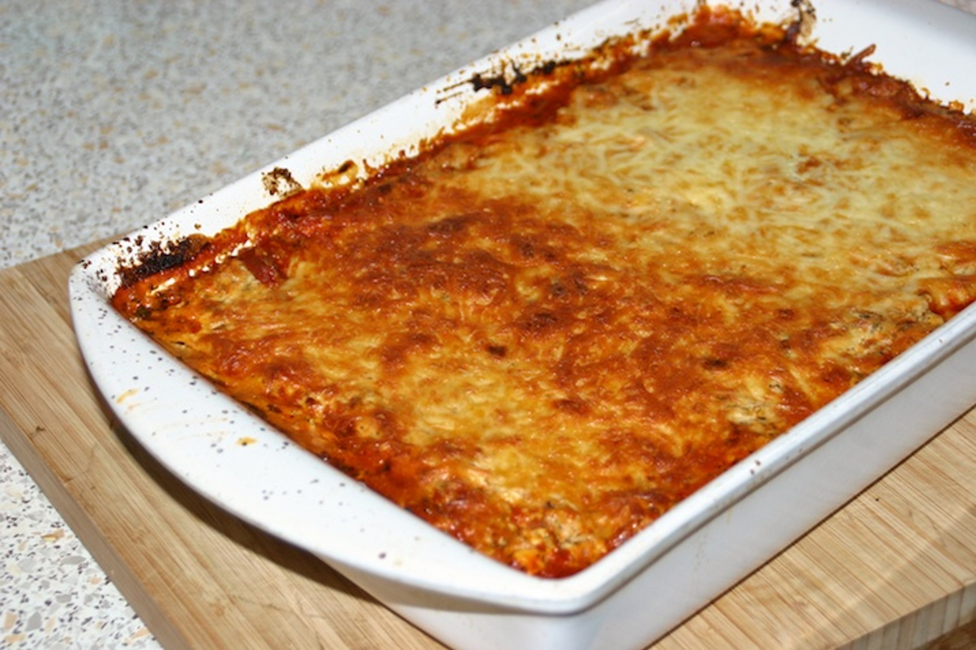 Kyllingelasagne med fire slags ost og LCHF-pastaplader