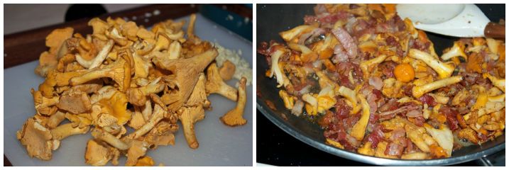 Blomkålssuppe med hvidløgsstegte kantareller og bacon