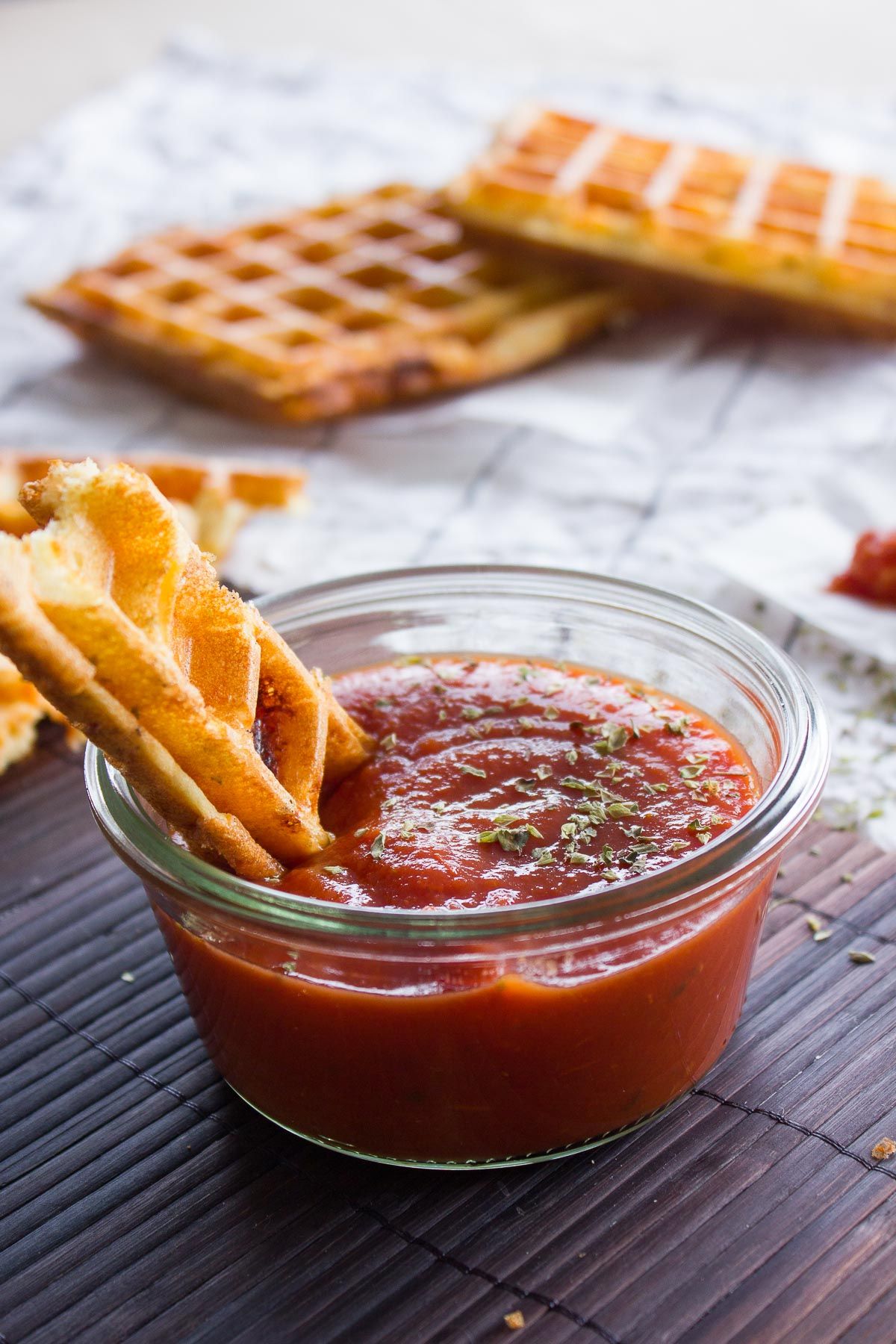 Pizzavafler med veggie pålæg