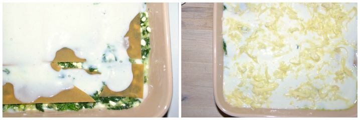 Spinatlasagne med tre slags ost