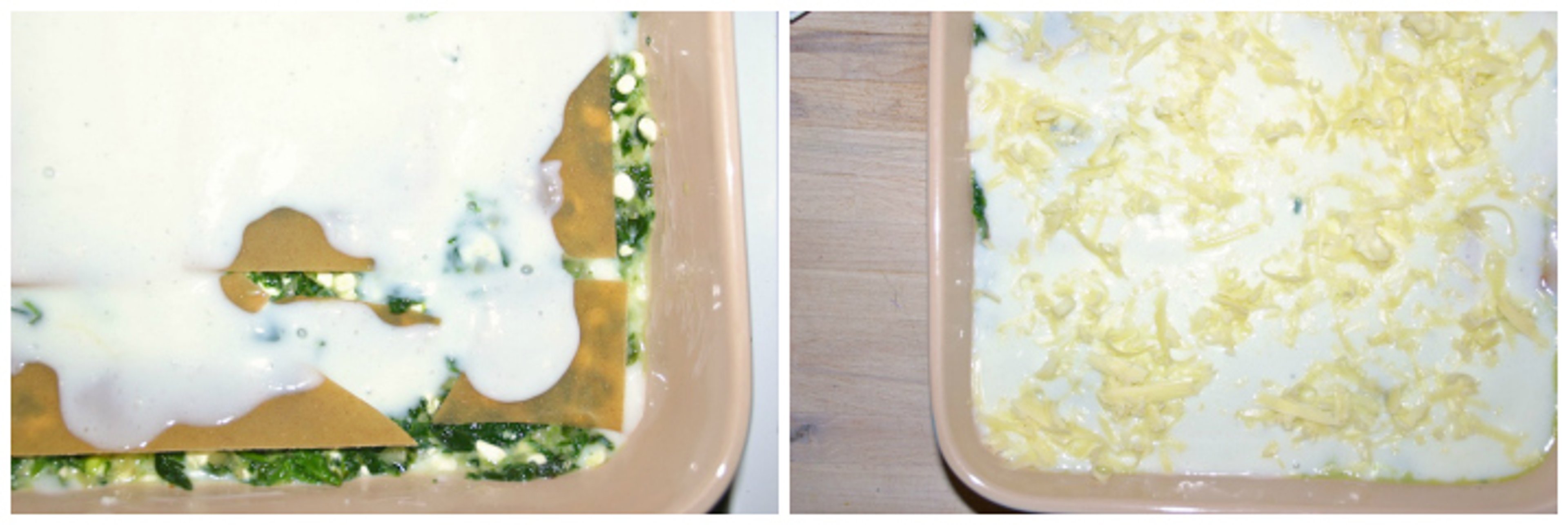 Spinatlasagne med tre slags ost