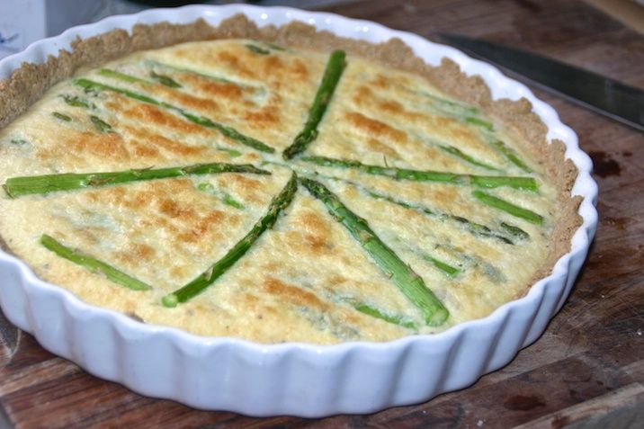 Tærte med grønne asparges og parmesan