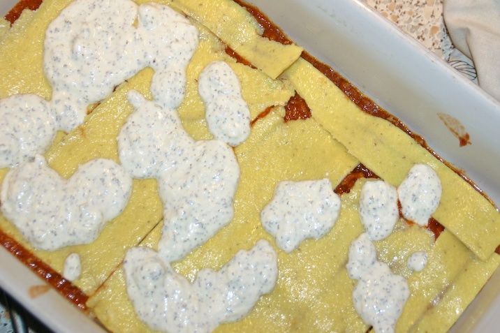 Kyllingelasagne med fire slags ost og LCHF-pastaplader