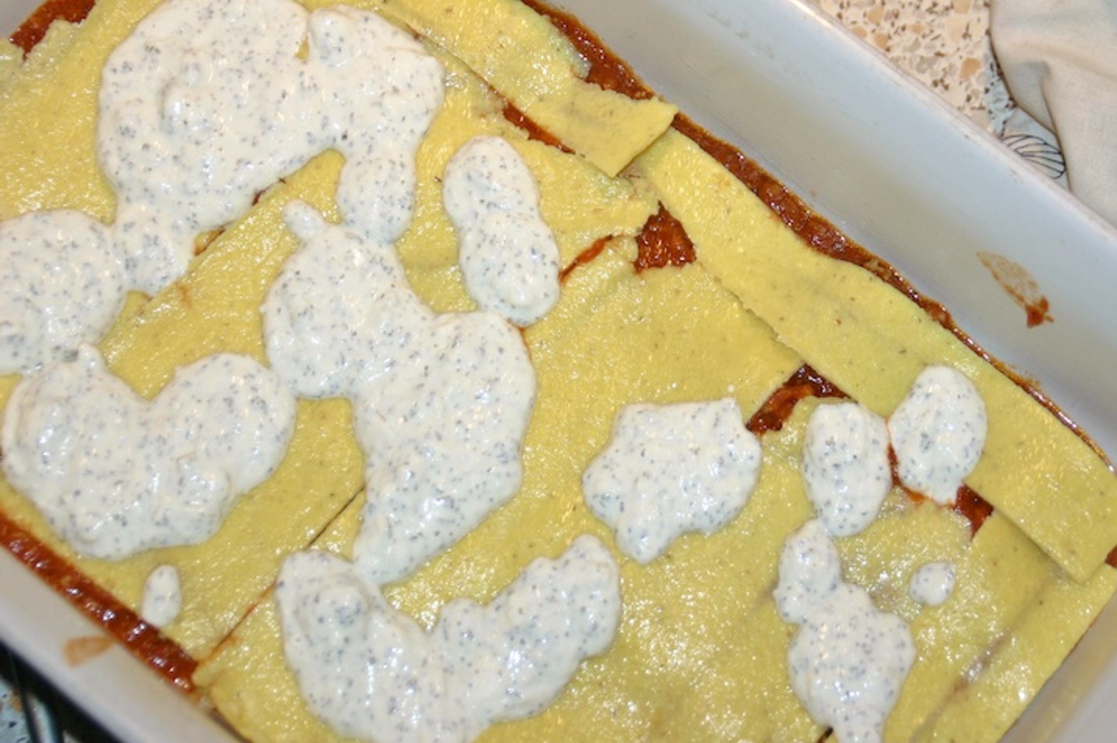 Kyllingelasagne med fire slags ost og LCHF-pastaplader