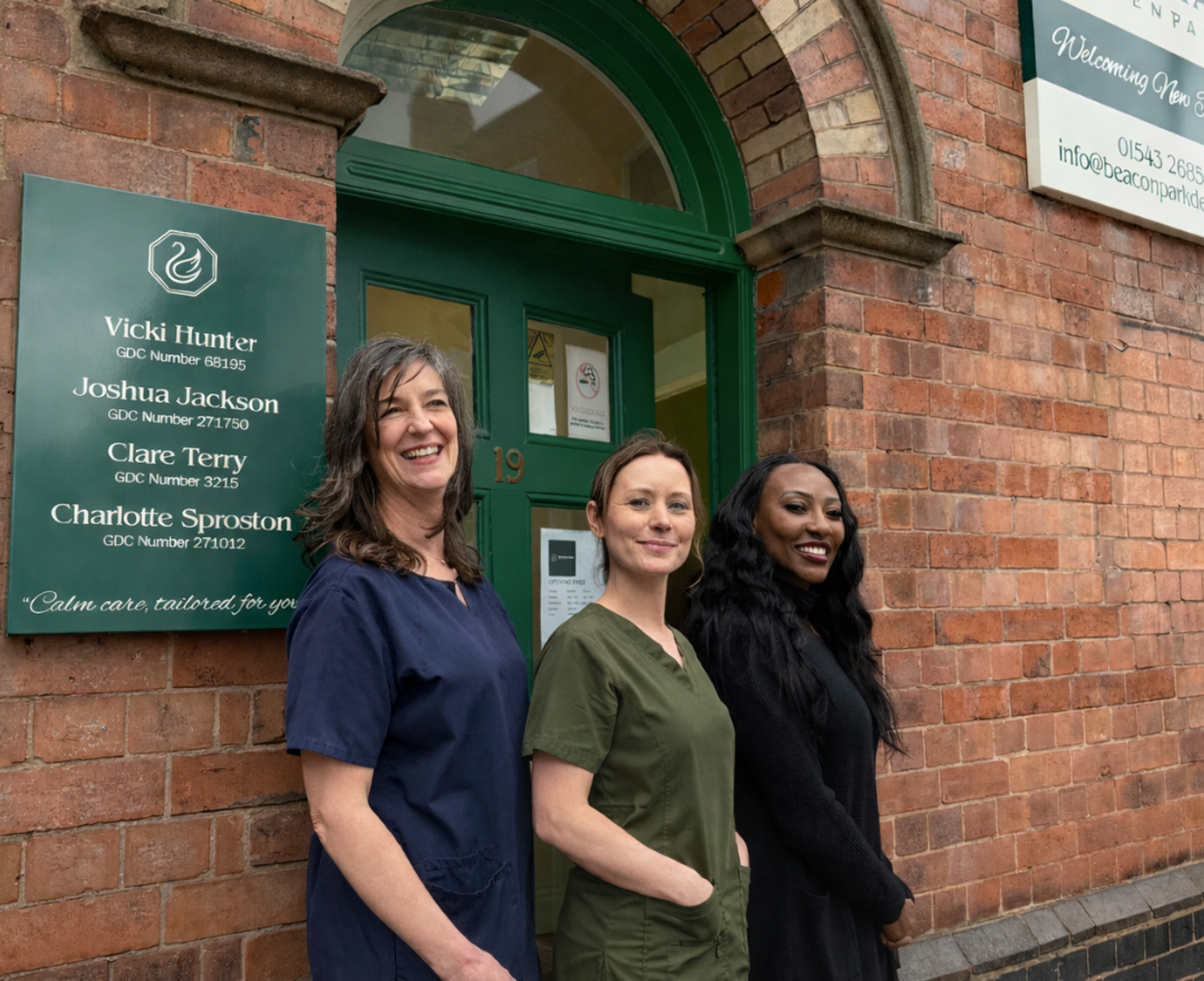 The Beacon Park team standing at the entrance of the practice