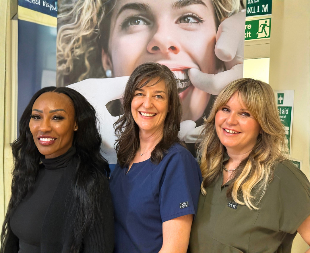 Our principal dentist Vicki with our receptionist Nicky and Practice Manager Tamara