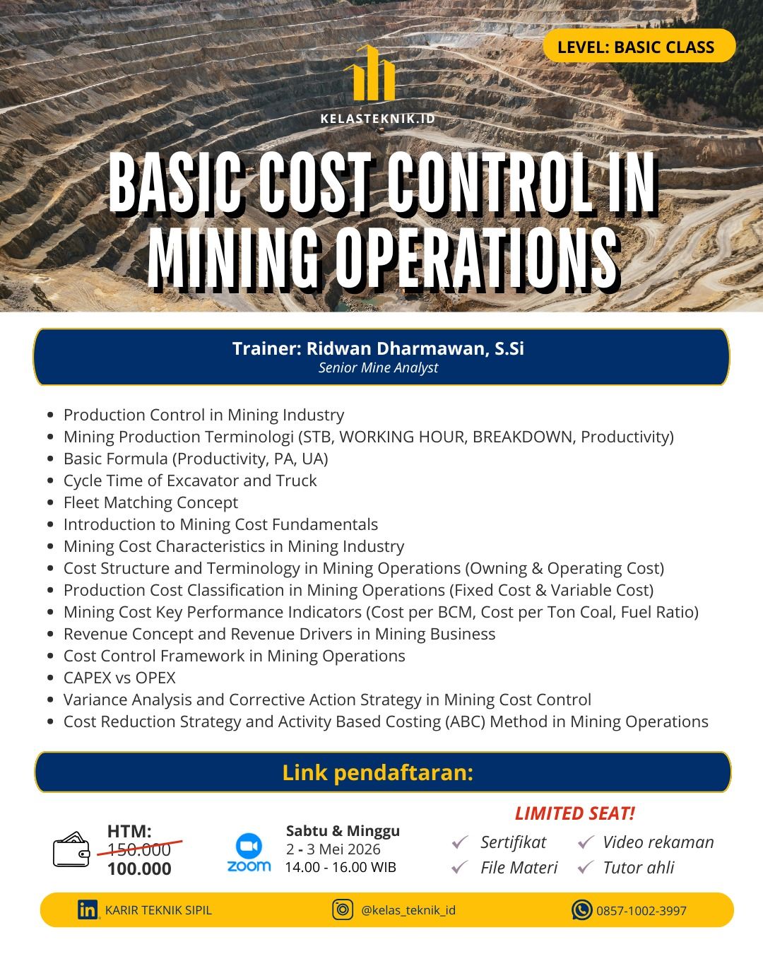 Cost Control Pertambangan — Pengendalian Biaya Proyek Tambang