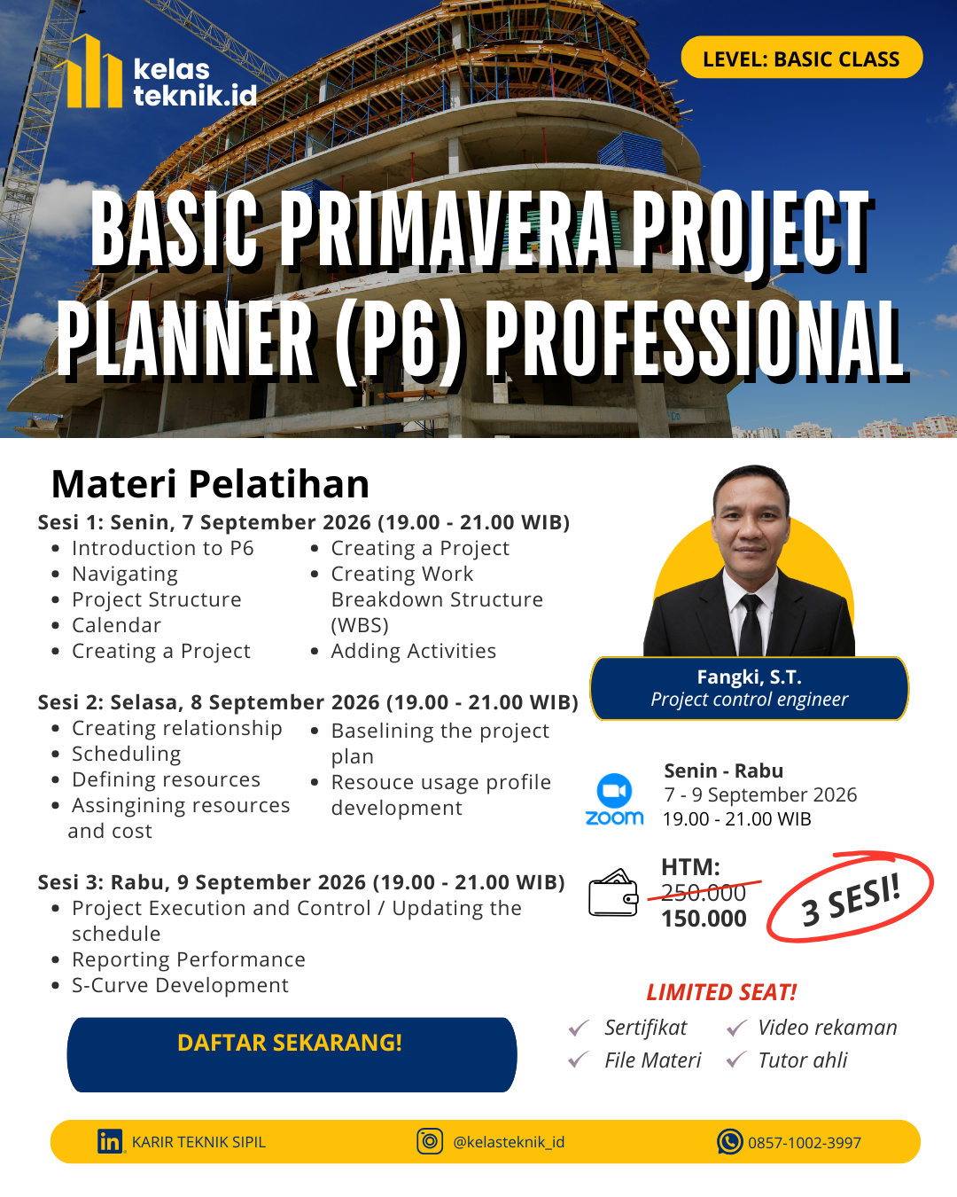 Brosur: BASIC PRIMAVERA PROJECT PLANNER (P6) PROFESSIONAL