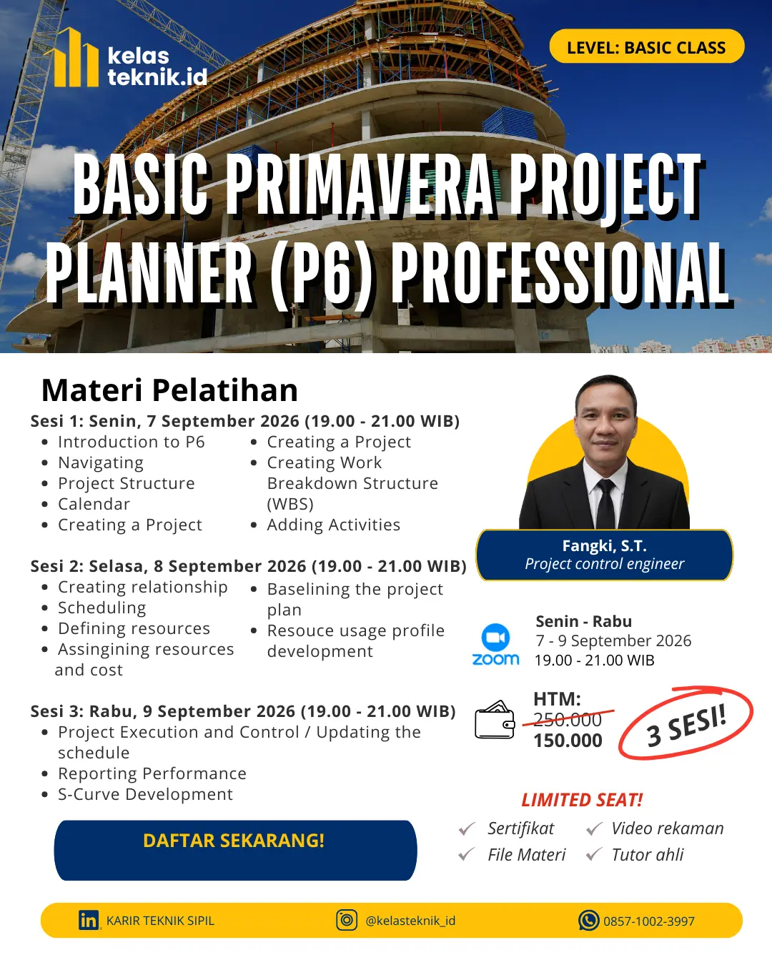 Brosur: BASIC PRIMAVERA PROJECT PLANNER (P6) PROFESSIONAL