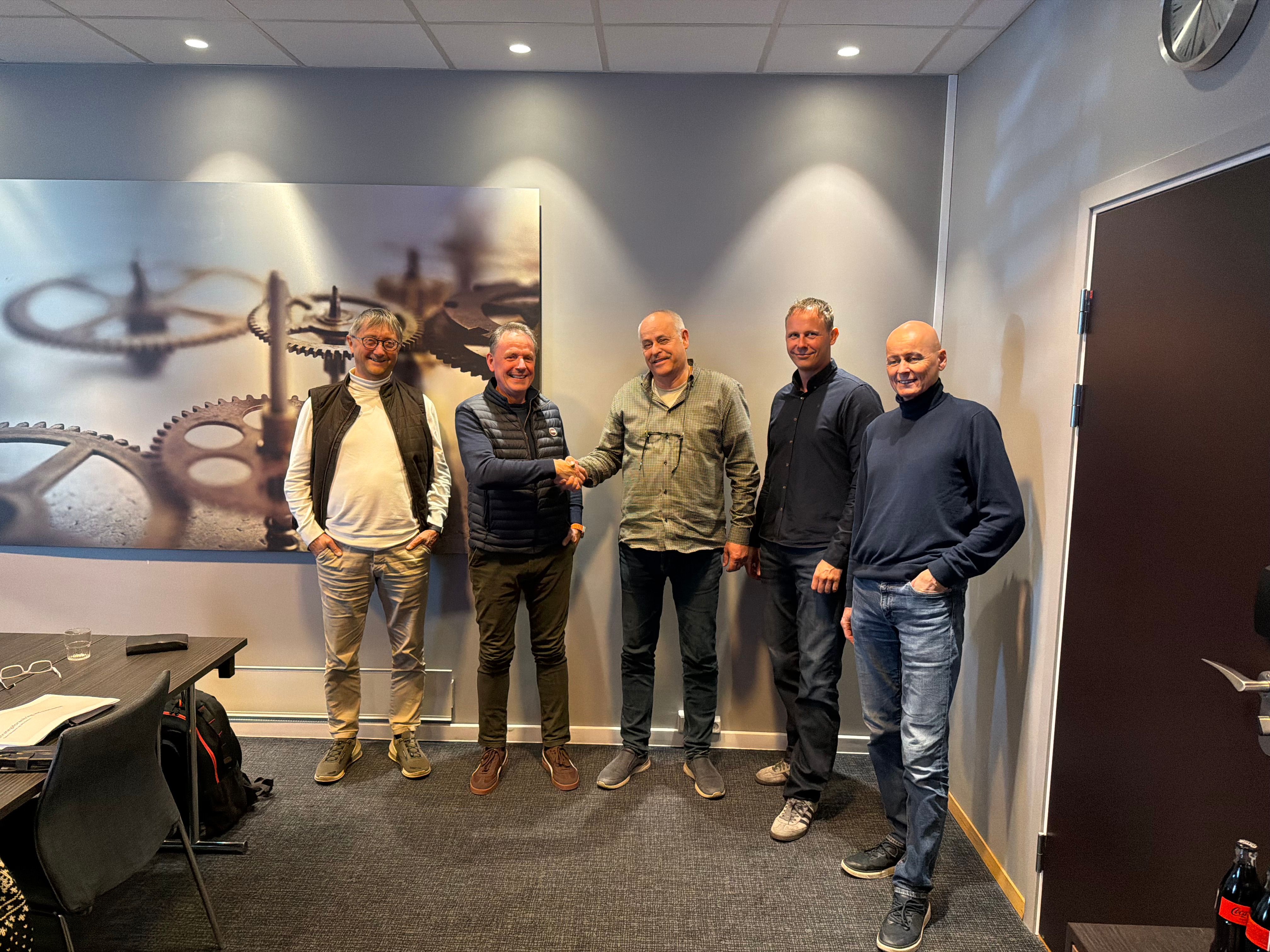 Fra venstre: Johannes Helgevold, Bjørn Tollefsen, Trond Andersen, Henning Moen og Kjell Reidar Austdal