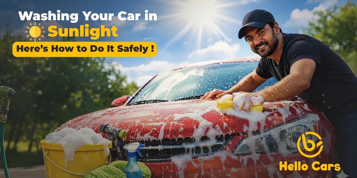 Washing car in sunlight safely