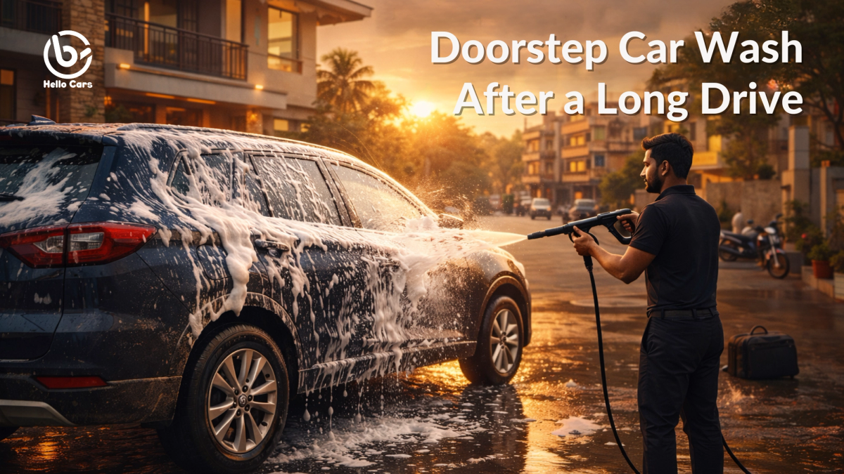 Doorstep car wash after a long drive