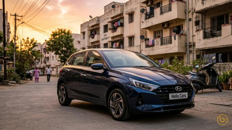 Clean car parked during sunset