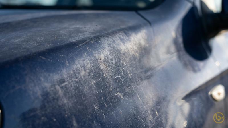 Close-up of faded paint