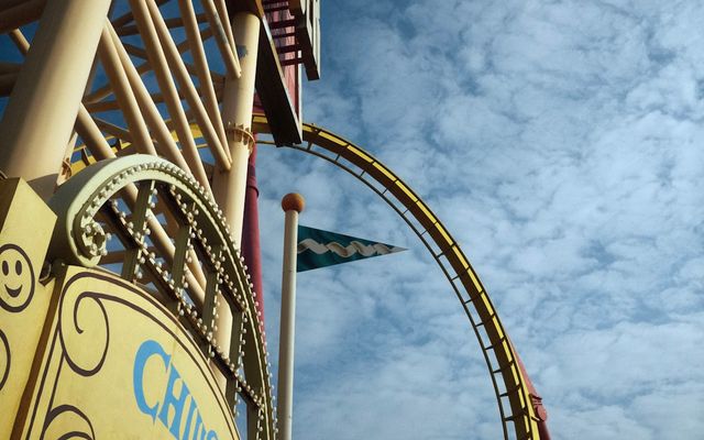 Roller coaster at an amusement park