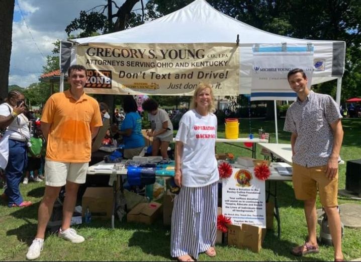 Gregory S. Young Co., LPA booth at Operation Backpack 2022 in Washington Park