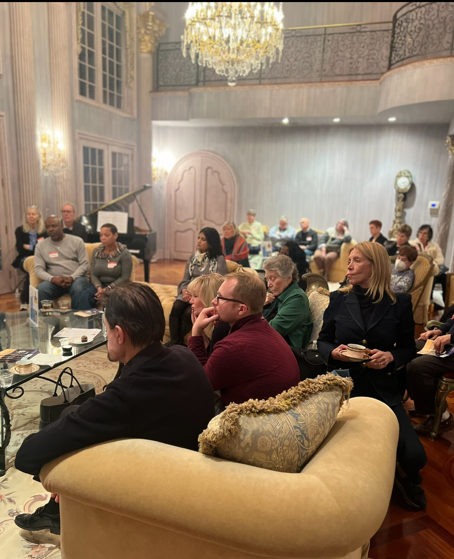 Audience at the Ohio Justice Policy Center event hosted by Michele and Gregory Young