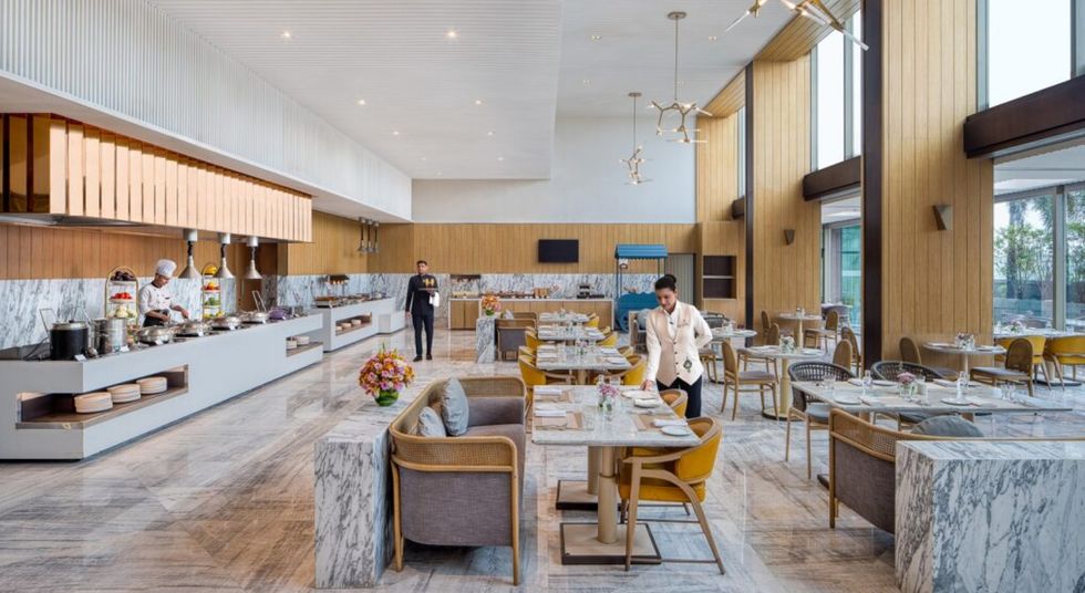 Relaxed seating space in Aura at Gateway Ahmedabad