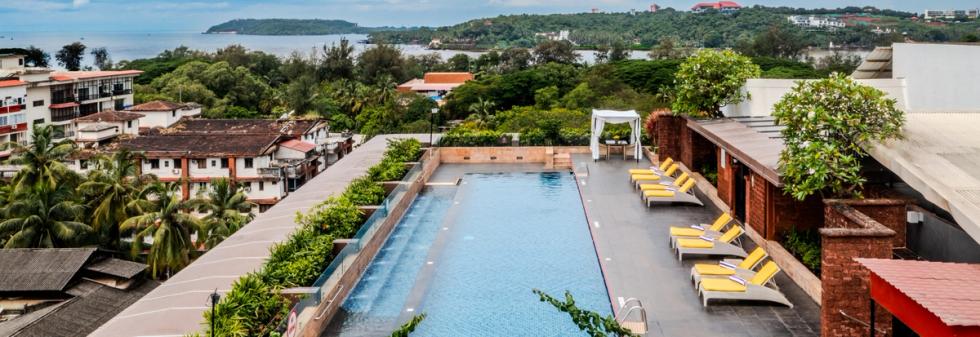 Luxury Outdoor Swimming Pool Area at Vivanta Goa, Panaji