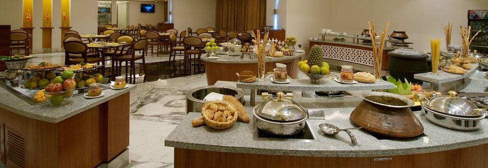 Open Restaurant seating Area at Vivanta Vijayawada
