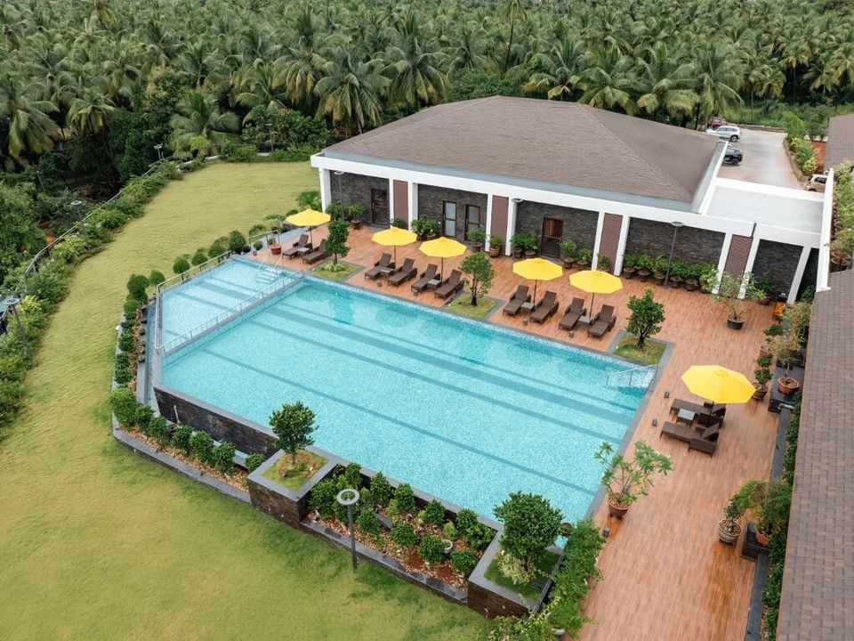Aerial view of swimming Pool at Gateway Goa Palolem