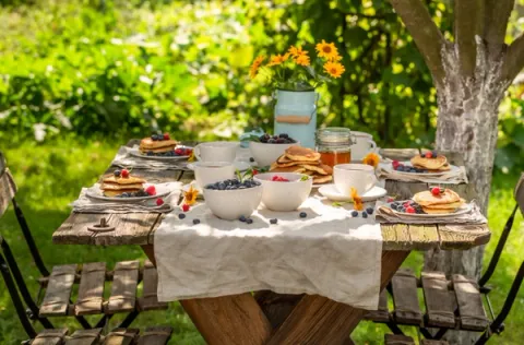 Breakfast by the lawns