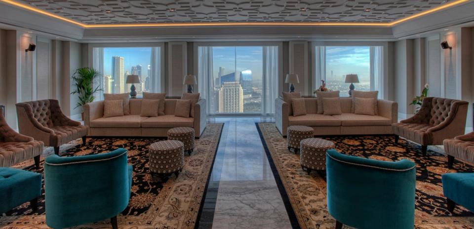 Sumptuous Seating Area With A Breathtaking View By Taj Hotels In Dubai