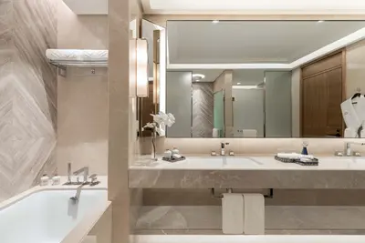 Taj Exotica's lavish and stylish bathroom