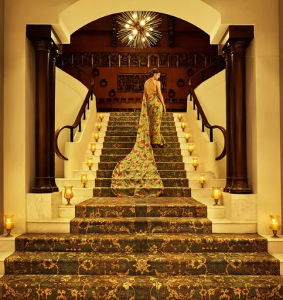  Hand-Carved Grand Staircase at Taj Connemara